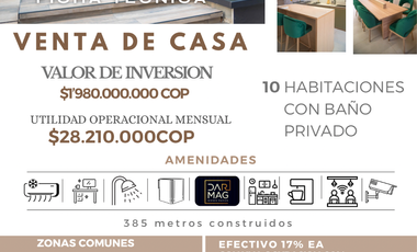 INVERSIÓN 🏡CASA CON 10 HABITACIONES EN RENTAS CORTAS OPERANDO