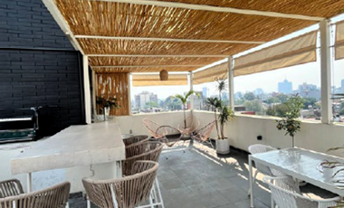 Pent-house en venta en Roma Sur, ideal para disfrutar de la tranquilidad y una hermosa vista arbolada.