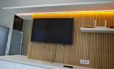 Apartemen Puri Mansion Disewakan Tipe Studio Favorit 21 m2 Kondisi Furnish Interior Estetik Senada Harga Termurah 24 Juta/Tahun