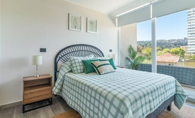 Arriendo departamento de dos habitaciones en Viña del Mar sector Dos Norte, espléndida ubicación