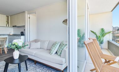 Arriendo departamento de dos habitaciones en Viña del Mar sector Dos Norte, espléndida ubicación