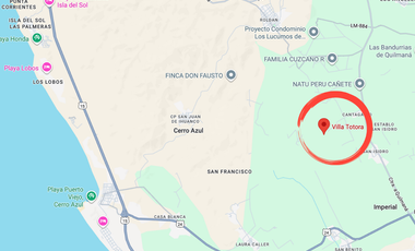 VENTA DE TERRENO EN CONDOMINIO ECOLÓGICO – VILLA TOTORA, QUILMANÁ (Cañete)