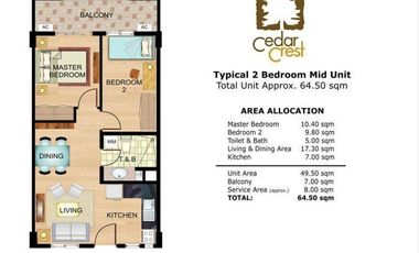 Furnished Condo with Parking For Sale Cedar Crest Acacia Estates Near BGC Taguig City