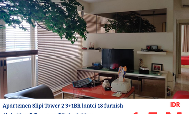 NVTDS0166 apartemen Slipi tower 2 3+1BR lantai 18 furnish siap huni Jakarta Barat
