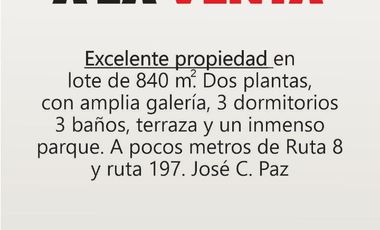 EXCELENTE PROPIEDAD EN JOSÉ C. PAZ
