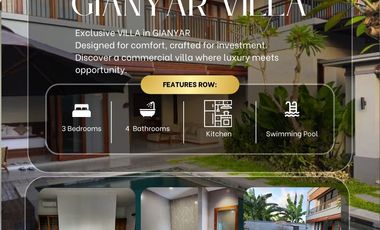 FOR SALE RENT / SALE MODERN VILLA WITH SWIMMING POOL AND RICE FIELD VIEW AT GIANYAR