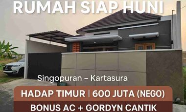 Rumah Dijual Siap Huni Kartasura Sukoharjo – 1 Lantai Hadap Timur Bonus AC