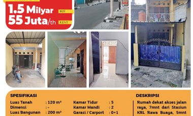 Rumah Dijual di Duri Kosambi Cengkareng – 2 Lantai, 5 KT, 120 m², Dekat Stasiun