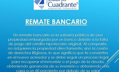 Casa en Remante Bancario , Seguridad de Inversión al 100% POR ESCRITO.