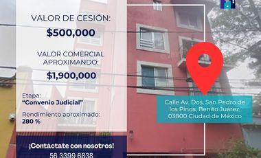 Departamento en venta en San Pedro de Los Pinos, Benito Juárez