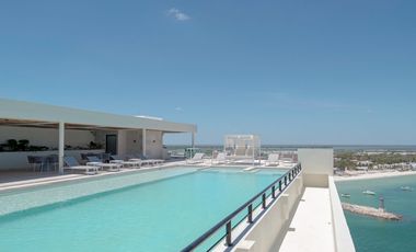 VENTA DEPARTAMENTO FRENTE AL MAR, EN YUCALPETEN RESORT MARINA, PROGRESO, MERIDA