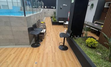 DPTO FLAT BONITO DE ESTRENO EN VENTA EN SAN BORJA CON BALCON EXTERIOR VISTA CON FRENTE A PARQUE