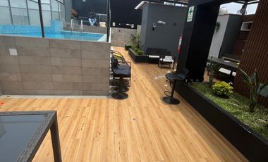 DPTO FLAT BONITO DE ESTRENO EN VENTA EN SAN BORJA CON BALCON EXTERIOR VISTA CON FRENTE A PARQUE