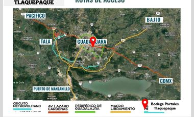 BODEGA RENTA TLAJOMULCO CERCA CENTRAL CAMIONES