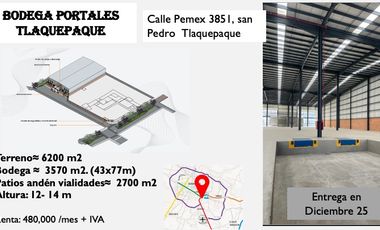 BODEGA PORTALES TLAQUEPAQUE -cerca central de Camiones NUEVA   RENTA