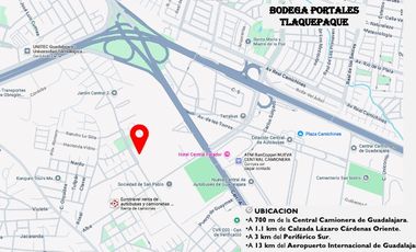 BODEGA PORTALES TLAQUEPAQUE -cerca central de Camiones NUEVA   RENTA