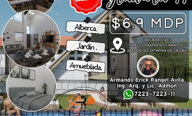 Gladiola 44 un Nivel con Alberca, Jacuzzi y Amplio Jardín, Muy Cerca del Acceso, con Diseño Único.