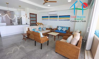 Depa de playa con 3 recámaras, terraza y vista al mar