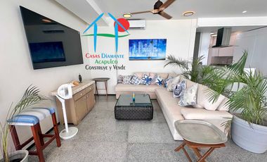 Depa de playa con 3 recámaras, terraza y vista al mar