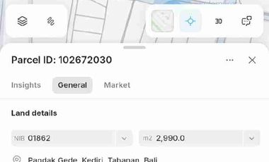 tanah kontrak jalan utama pantai nyanyi tabanan