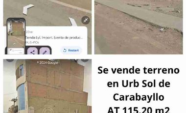 Lote de 115.20 m2 Urb Sol de Carabayllo