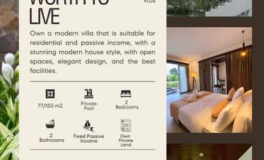 VILLA MODERN ELEGAN FURNISHED & POOL PRIBADI DGN  AREA TERBUKA LUAS DI LOMBOK NTB