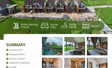 Villa Ubud dengan view sawah cantik