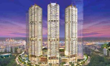 jual rugi apartemen menara jakarta, 3 + 1 bedroom. Termewah dan one living concept. Lokasi di Kemayoran persis depan Jiexpo ( Jakarta Fair )