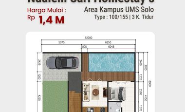 Beli Homestay Kartasura Solo, Type 100/155, Legalitas SHM/PBG: Pesan Bangun