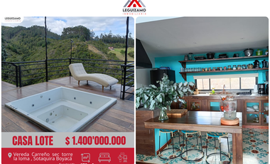 ✨SE VENDE CASA CAMPESTRE 270 M2 LOTE 2170 M2 VEREDA CARREÑO CASA SAN MIGUEL LOTES  28 Y 29 TORRE LA LOMA SOTAQUIRÁ-BOYACÁ✨