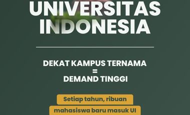 Jual Kost di Kampus Universitas Indonesia Depok Fully Furnish Bangunan Baru Strategis Cocok untuk Investasi
