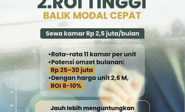 Jual Kost di Kampus Universitas Indonesia Depok Fully Furnish Bangunan Baru Strategis Cocok untuk Investasi