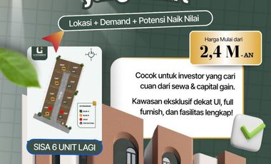 Jual Kost di Kampus Universitas Indonesia Depok Fully Furnish Bangunan Baru Strategis Cocok untuk Investasi