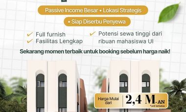 Jual Kost di Kampus Universitas Indonesia Depok Fully Furnish Bangunan Baru Strategis Cocok untuk Investasi
