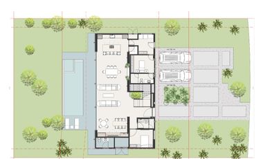 Casa en Preventa en Cancún en Kiva en Cancun Country Club con 4 Recámaras, alberca y Jardín