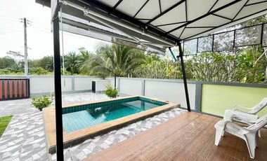 A private pool villa with 3 bedrooms and 3 bathrooms, along with parking space for 2 cars