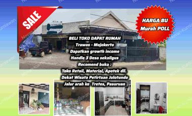 DIJUAL TOKO & RUMAH TRAWAS MOJOKERTO Nol Jalan Raya ke Tretes Pasuruan