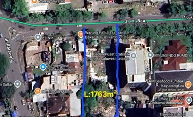 Lelang Tanah Premium Jl. Hj. Bau Makassar Luas 1.736 m² Cocok Investasi & Komersial