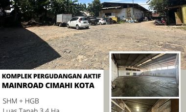 Di Jual Gudang Luas Di Pusat Kota Cimahi Cibeureum Bandung Dekat Tol Bisa untuk Pabrik,Gudang Ekpedisi,Rumah Sakit.Hotel Bisa Nego