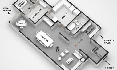 Dúplex moderno en Mayorazgo, Ate