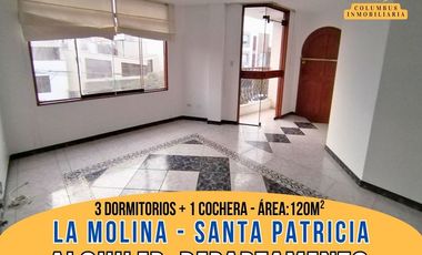 Alquiler La Molina SANTA PATRICIA - Departamento de 3 Dorm + 1 Cochera