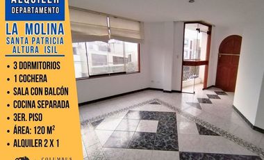 Alquiler La Molina SANTA PATRICIA - Departamento de 3 Dorm + 1 Cochera