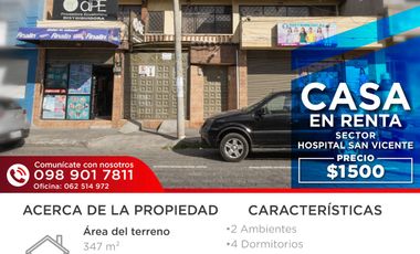 CASA EN RENTA IBARRA - SECTOR HOSPITAL SAN VICENTE