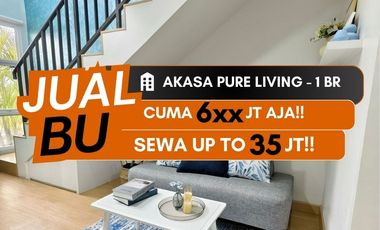 JUAL BU APARTEMEN AKASA PURE LIVING BSD STUDIO LOFT FULL FURNISHED
