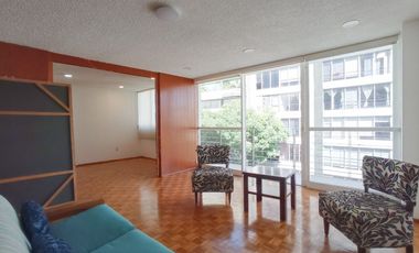 Renta Amplio Departamento con BALCON en POLANCO 2 Recamaras con o sin muebles.