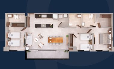 PUNTA AJIJIC DEPARTAMENTO EN PREVENTA  3  REC 141.29 M2