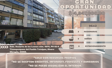 Departamento en venta en Desierto de los Leones