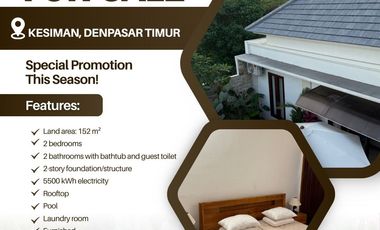 FOR SALE SEMI VILLA HOUSE WITH ROOFTOP AND BEAUTY SWIMMING POOL AT DENPASAR