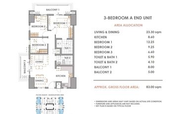 Condo for Rent 3 Bedroom in Qc near Fisher Mall - The Cameron Residences DMCI Homes