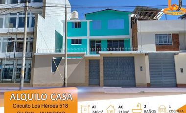 ALQUILER DE CASA ESPACIOSA EN PÍO PATA - HUANCAYO